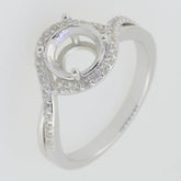 Sterling Silver Semi Mount Ring Setting Round RD 8x8mm Twisted Shank W - Syzjewelry