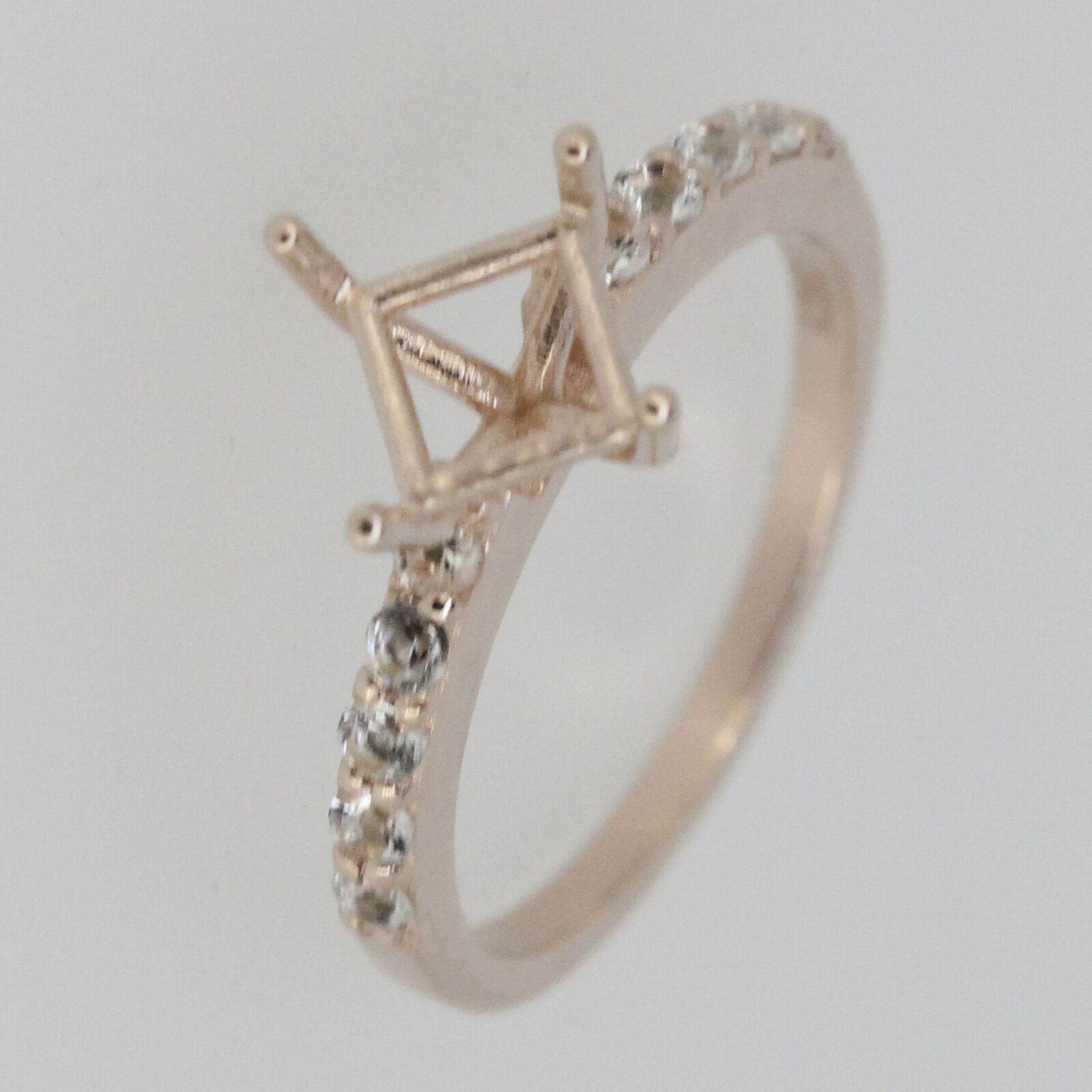 2 Pc 14K Rose Gold Semi Mount Ring Setting Princess SQ 6x6mm Engagement - Syzjewelry