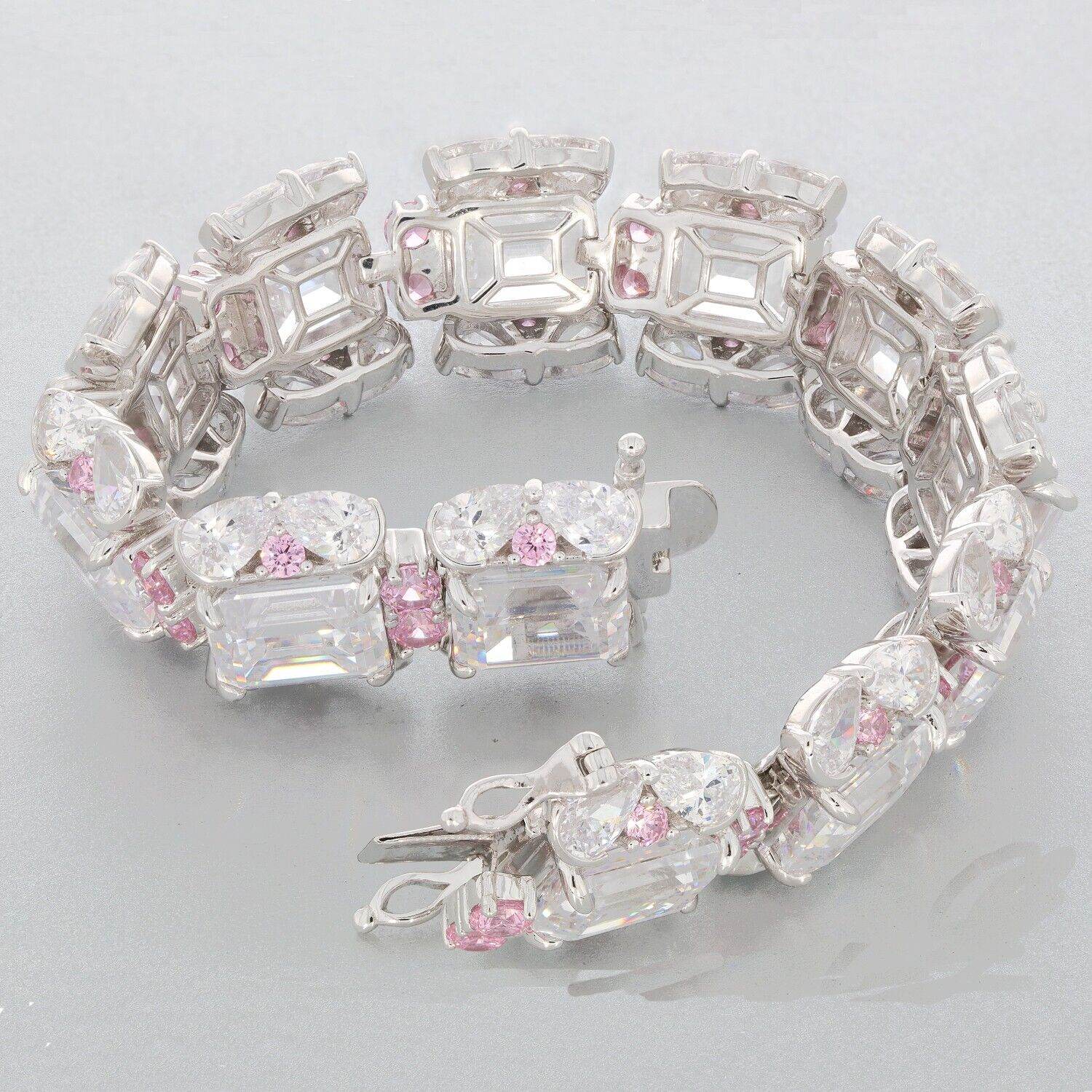 Sterling Silver Semi Mount Bracelet Setting Emerald OCT 8x6mm PE 5x3 RD2.8 2 - Syzjewelry