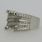 Sterling Silver Semi Mount Ring Setting OCT 14x10mm White Topaz White Topaz - Syzjewelry