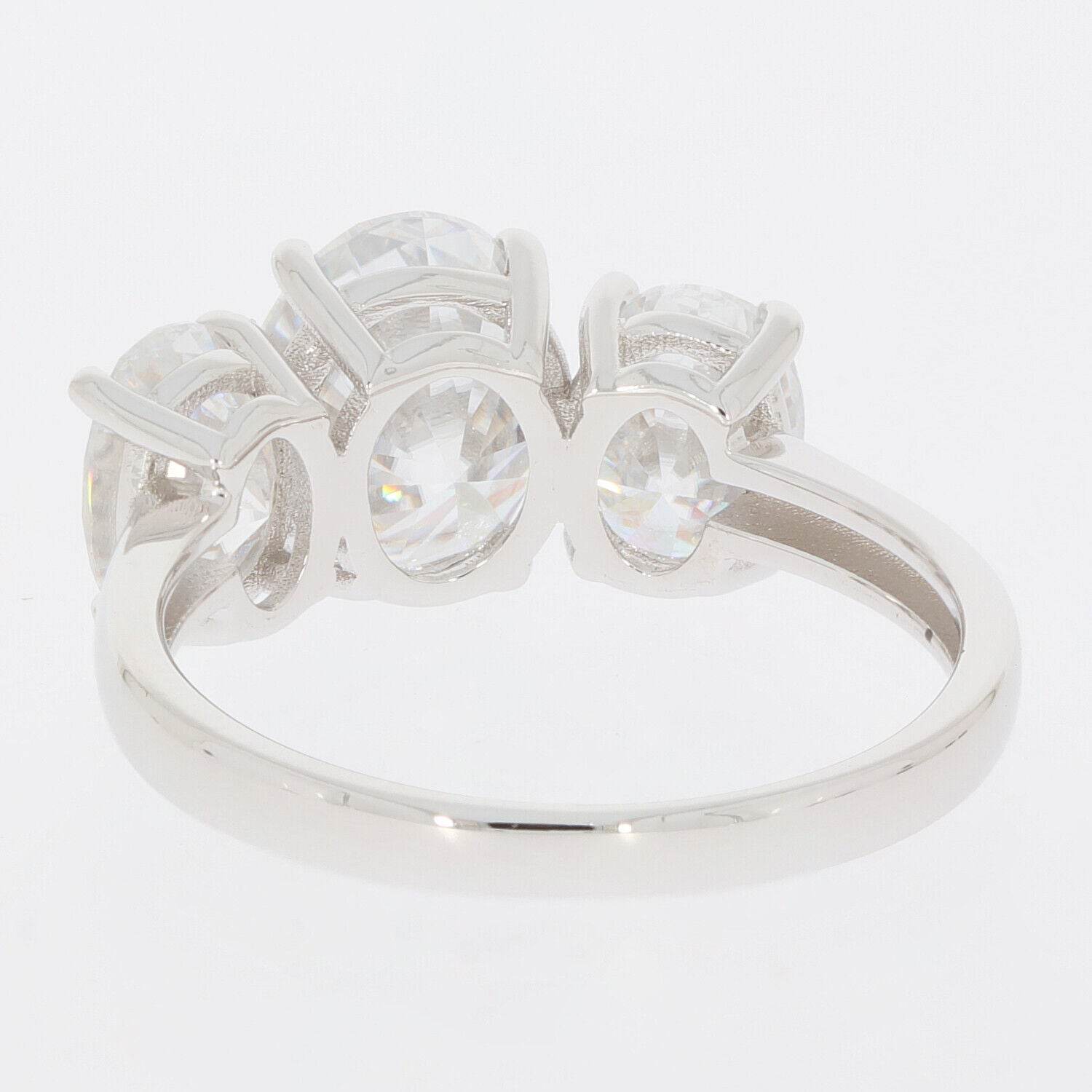 Sterling Silver Semi Mount Ring Setting Oval OV 9X7mm Oval OV 7X5mm 3 Stones - Syzjewelry