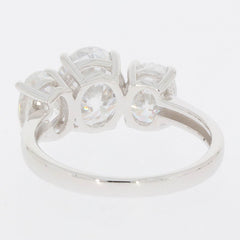 Sterling Silver Semi Mount Ring Setting Oval OV 9X7mm Oval OV 7X5mm 3 Stones - Syzjewelry