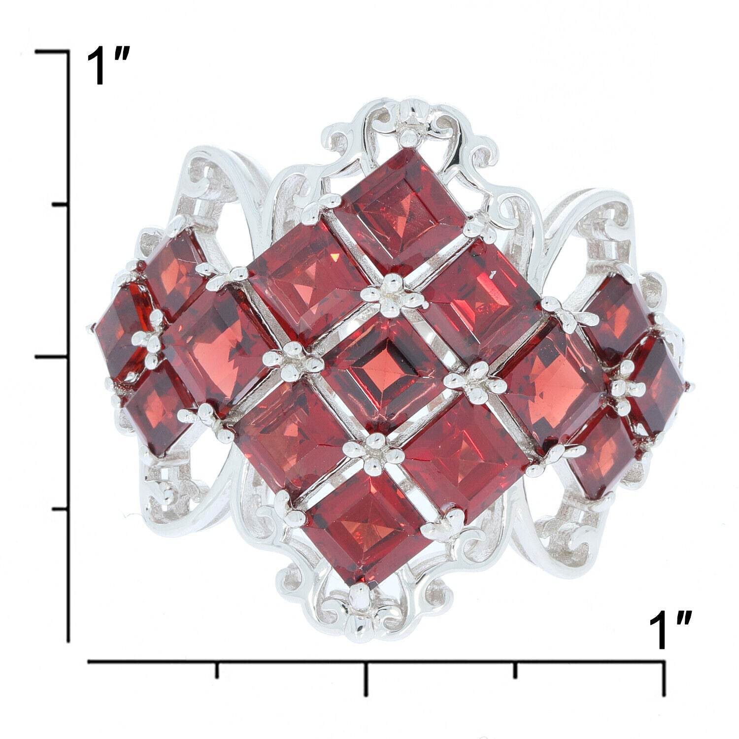 Sterling Silver Semi Mount Ring Setting Princess SQ 4X4mm Cluster Whit - Syzjewelry