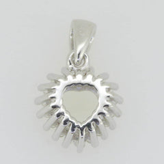 14K White Gold Semi Mount Pendant Setting Heart HT 6x6mm Solid - Syzjewelry
