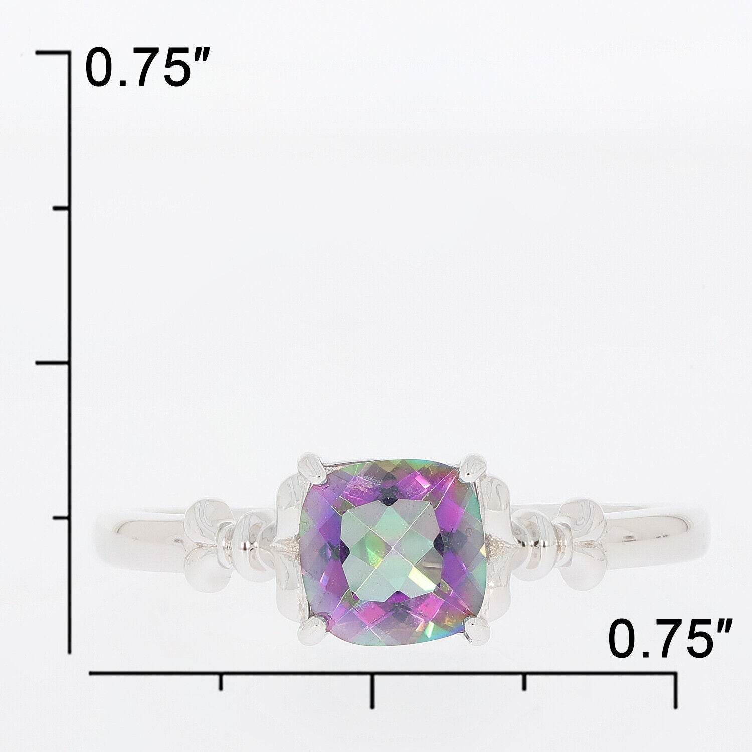 Sterling Silver Semi Mount Ring Setting Cushion CU 7X7mm White Topaz - Syzjewelry