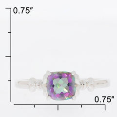 Sterling Silver Semi Mount Ring Setting Cushion CU 7X7mm White Topaz - Syzjewelry