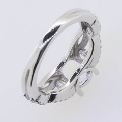 Sterling Silver Semi Mount Ring Setting Oval OV 8x6mm Halo Twisted Shank L552R55 - Syzjewelry
