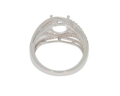 Sterling Silver Semi Mount Ring Setting Oval OV 9x7mm PJC4571R - Syzjewelry