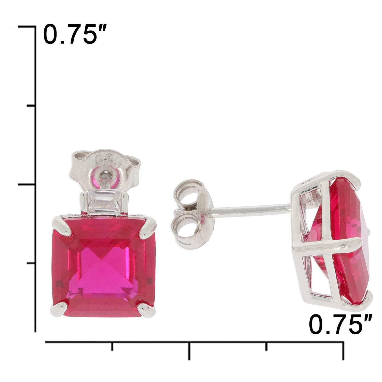 Sterling Silver Semi Mount Earrings Setting Emerald OCT 9X9mm - Syzjewelry