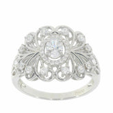 Sterling Silver Semi Mount Ring Setting OV 5X4mm White Topaz - Syzjewelry