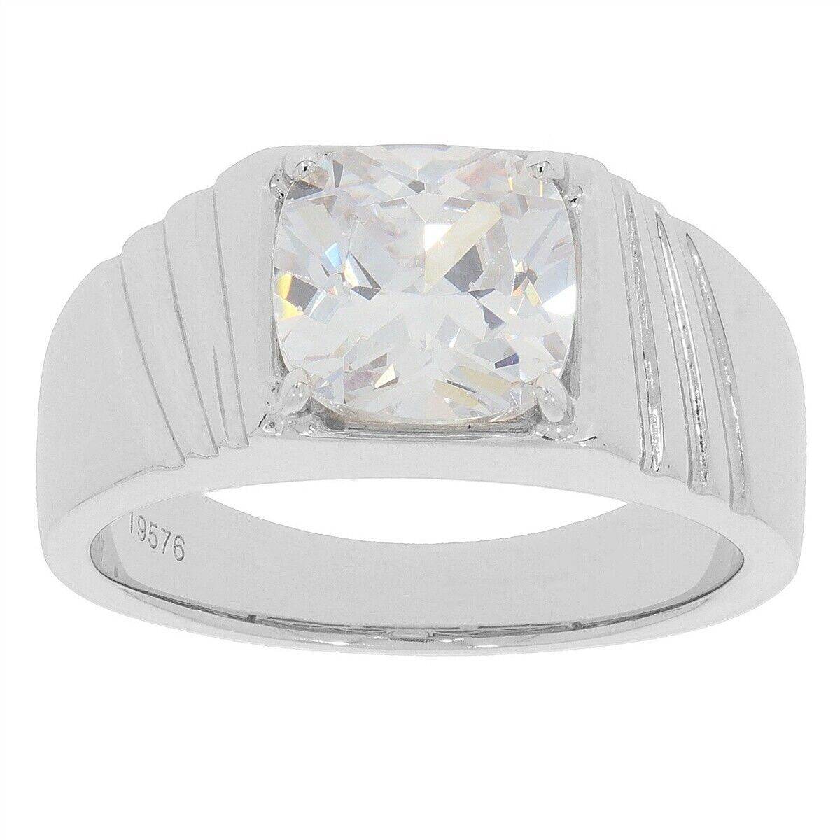 Men's Ring Settings Sterling Silver Ring Mounting Cushion CU 8X8mm - Syzjewelry