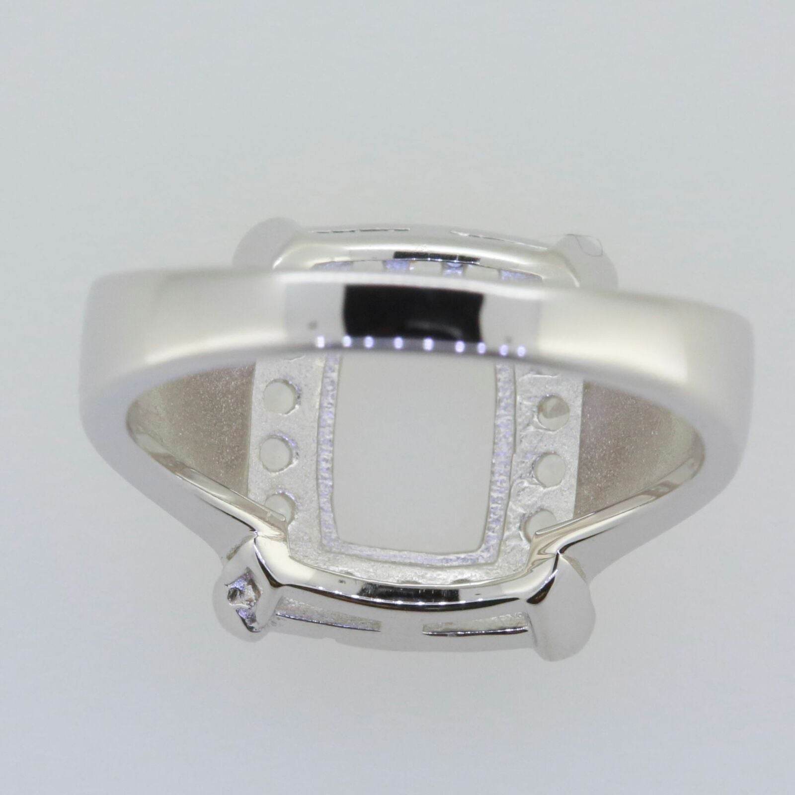 Sterling Silver Semi Mount Ring Setting Cushion CU 9x7mm White Topaz 7738R - Syzjewelry