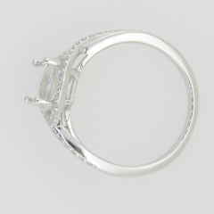 14K White Gold Semi Mount Ring Setting Round RD 8x8mm W/ Moissanite Twisted Shan - Syzjewelry