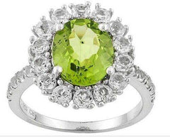 Sterling Silver Semi Mount Ring Setting Oval OV 10X8mm Halo Topaz Size - Syzjewelry