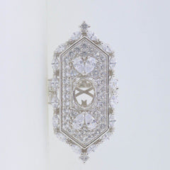 Sterling Silver Semi Mount Ring Setting Oval OV 9X7mm Cocktail Ring - Syzjewelry