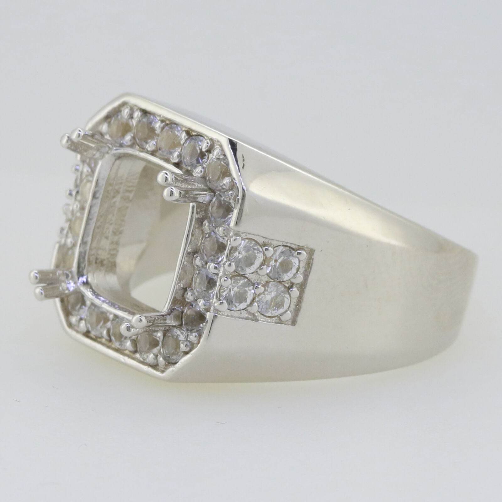 Sterling Silver Semi Mount Ring Setting Cushion CU 10x10mm Men's Ring - Syzjewelry