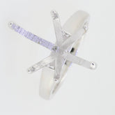 Sterling Silver Semi Mount Ring Setting Pear Cut PE 18x11mm Solid - Syzjewelry