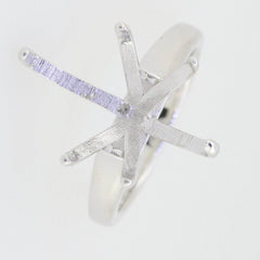 Sterling Silver Semi Mount Ring Setting Pear Cut PE 18x11mm Solid - Syzjewelry