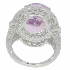 Sterling Silver Semi Mount Ring Setting Oval OV 18x13mm Halo topaz - Syzjewelry