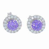 Sterling Silver Semi Mount Earrings Setting Round RD 6x6mm White Topaz - Syzjewelry