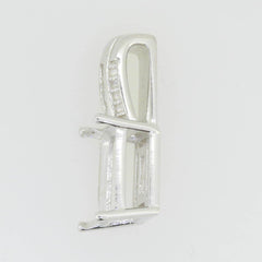 14K White Gold Semi Mount Pendant Setting Emerald OCT 10X8mm - Syzjewelry