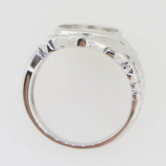Sterling Silver Semi Mount Ring Setting Oval OV 14x10mm Cabochon White DK196 - Syzjewelry