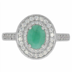 Sterling Silver Semi Mount Ring Setting Halo Oval OV 8x6mm White Topaz N0224 - Syzjewelry