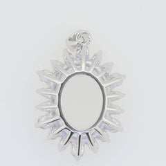 Sterling Silver Semi Mount Pendant Setting Oval OV 15x11mm White Topaz - Syzjewelry