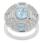 Sterling Silver Semi Mount Ring Setting Oval OV 9x7mm White Topaz N0407PJC21 - Syzjewelry