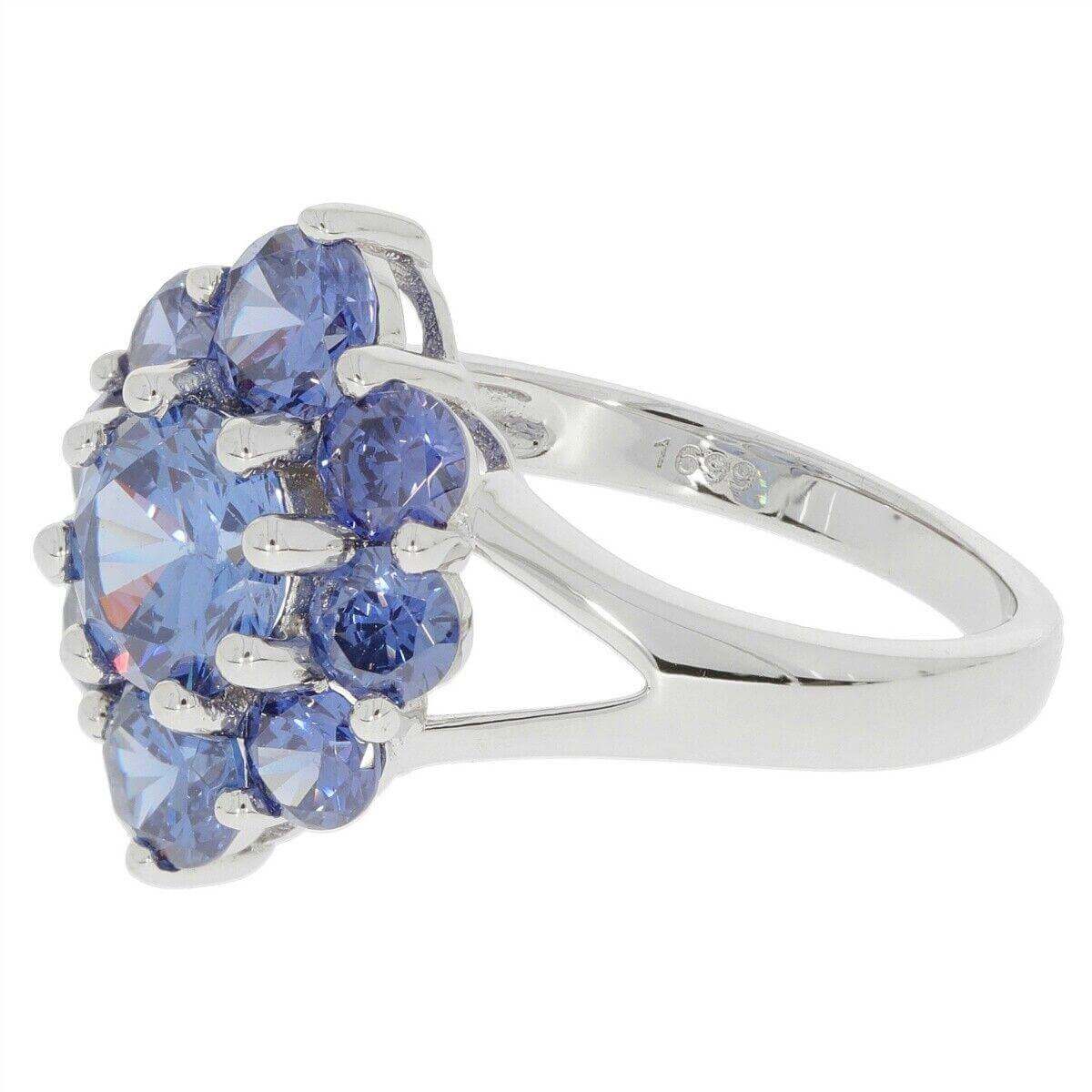 Sterling Silver Semi Mount Ring Setting Round RD 6.5x6.5 4.5 3.5mm Cluster - Syzjewelry