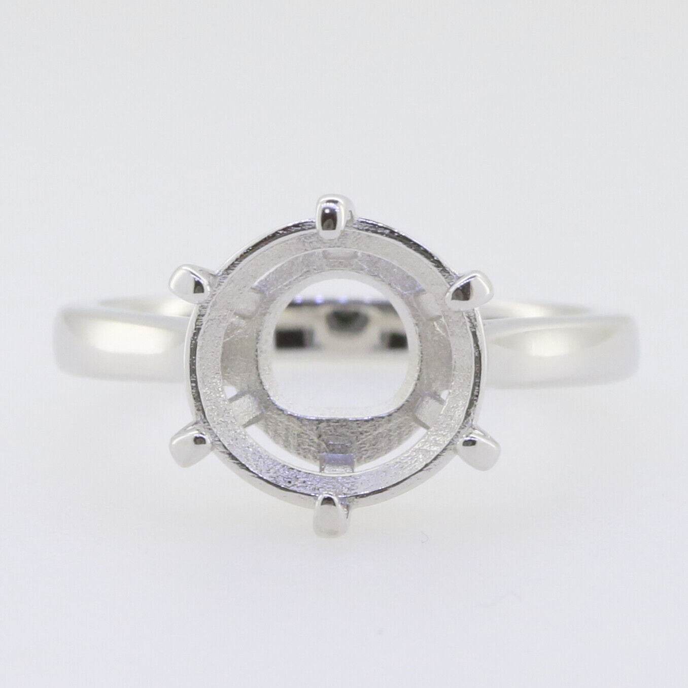Sterling Silver Semi Mount Ring Setting Round RD 11x11mm Solitaire - Syzjewelry