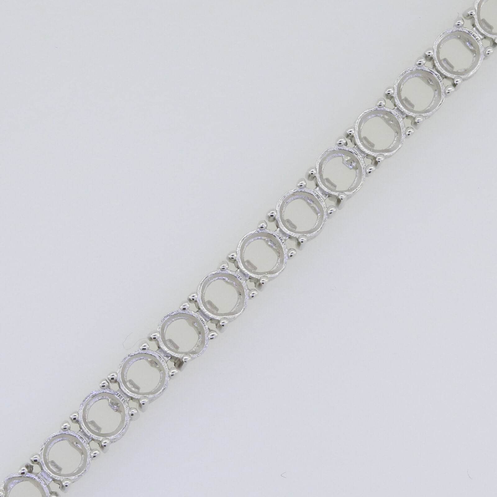 Sterling Silver Semi Mount Tennis Bracelet Setting Round RD 4x4mm - Syzjewelry