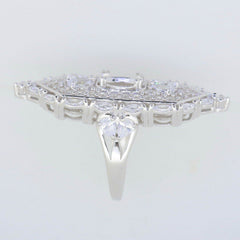 Sterling Silver Semi Mount Ring Setting Oval OV 9X7mm Cocktail Ring - Syzjewelry