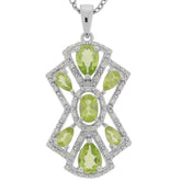 Sterling Silver Semi Mount Pendants Setting PE 7x5 OV 6x4 PE 5x3mm White Topaz Halo - Syzjewelry