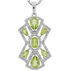 Sterling Silver Semi Mount Pendants Setting PE 7x5 OV 6x4 PE 5x3mm White Topaz Halo - Syzjewelry