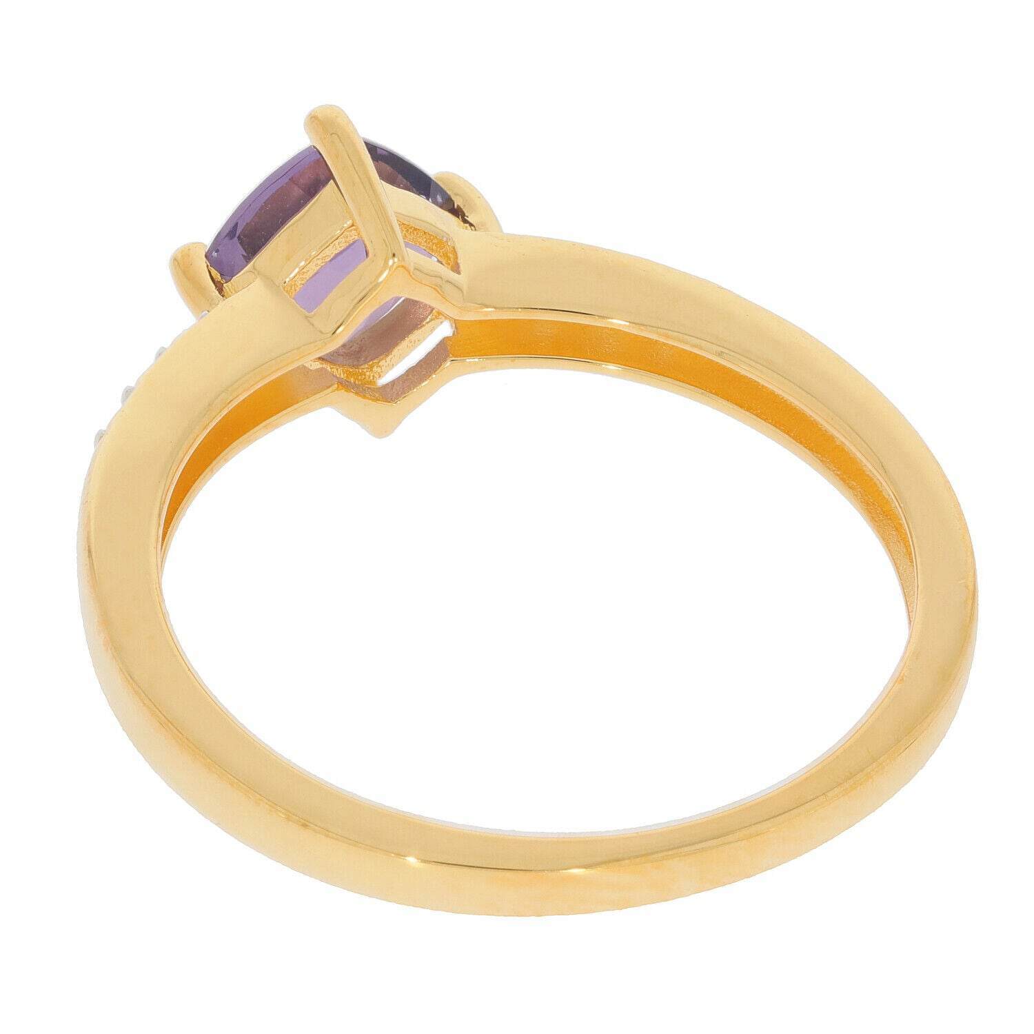 Yellow Gold Plated Sterling Silver Semi Mount Ring Setting Cushion CU 6x6mm White Topaz Accent - Syzjewelry