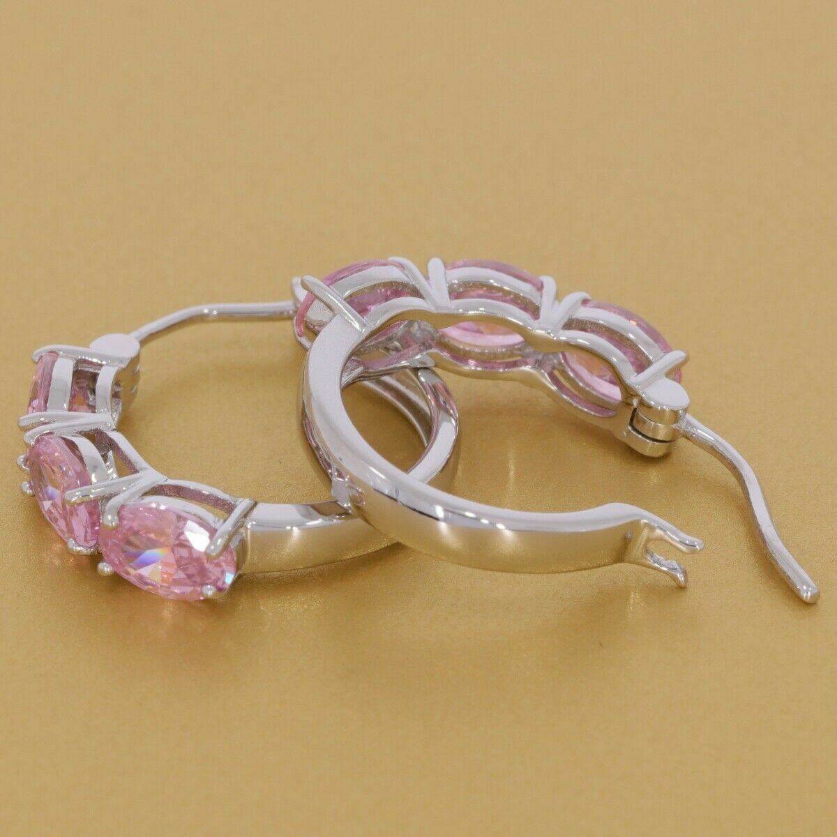 Sterling Silver Semi Mount Earrings Setting Oval OV 7x5mm White Topaz PJC180 - Syzjewelry