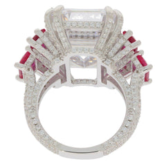 Sterling Silver Semi Mount Ring Setting Emerald OCT 18X14 5.5x4mm White Topa - Syzjewelry