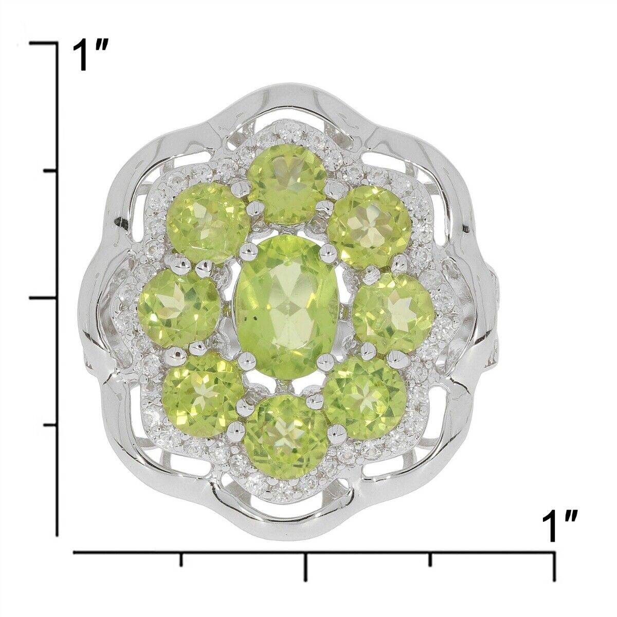 Sterling Silver Semi Mount Ring Setting Oval OV 7x5mm RD 4x4mm Cocktai - Syzjewelry