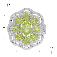 Sterling Silver Semi Mount Ring Setting Oval OV 7x5mm RD 4x4mm Cocktai - Syzjewelry