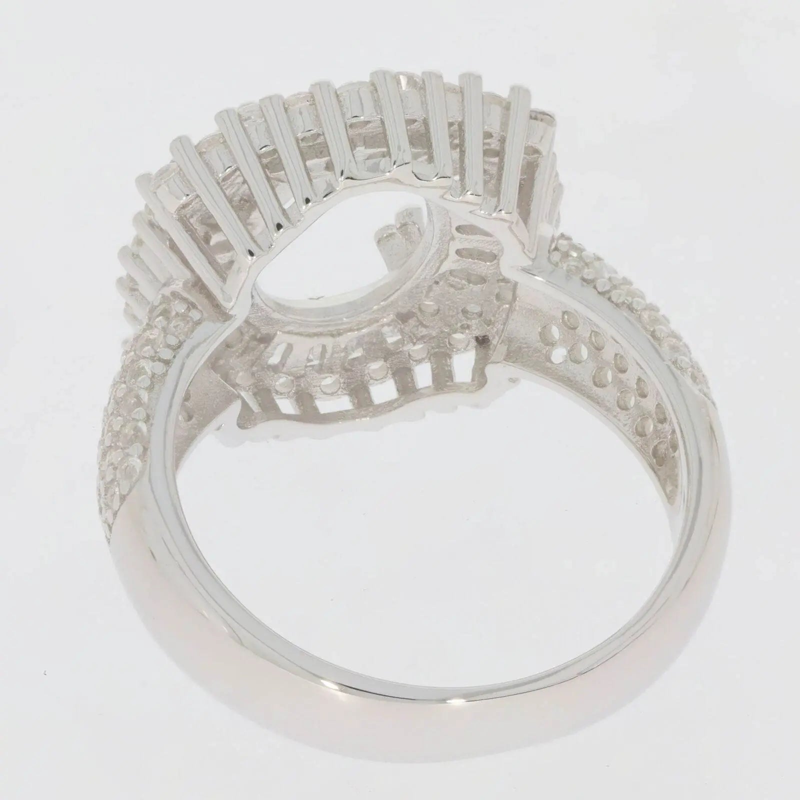 Sterling Silver Semi Mount Ring Setting Oval OV 10X8mm - Syzjewelry