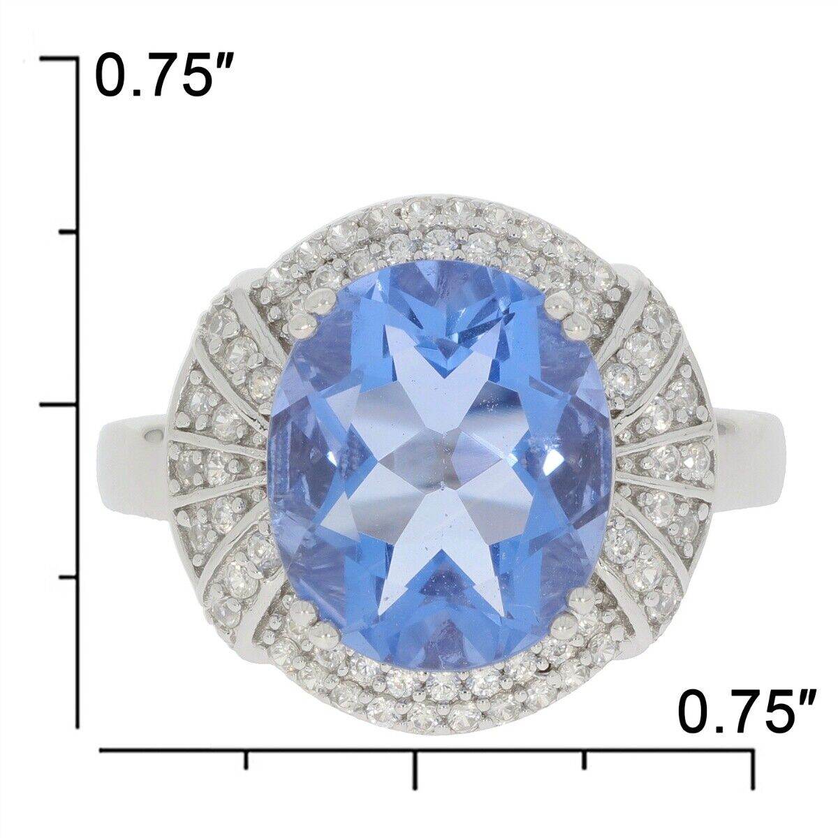 Sterling Silver Semi Mount Ring Setting Oval OV 12x10mm Topaz PJC2684R - Syzjewelry