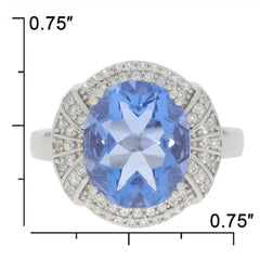 Sterling Silver Semi Mount Ring Setting Oval OV 12x10mm Topaz PJC2684R - Syzjewelry