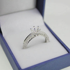 Art Deco Style Semi Mount Ring Setting Round Rd 6.5x6.5mm Engagement - Syzjewelry