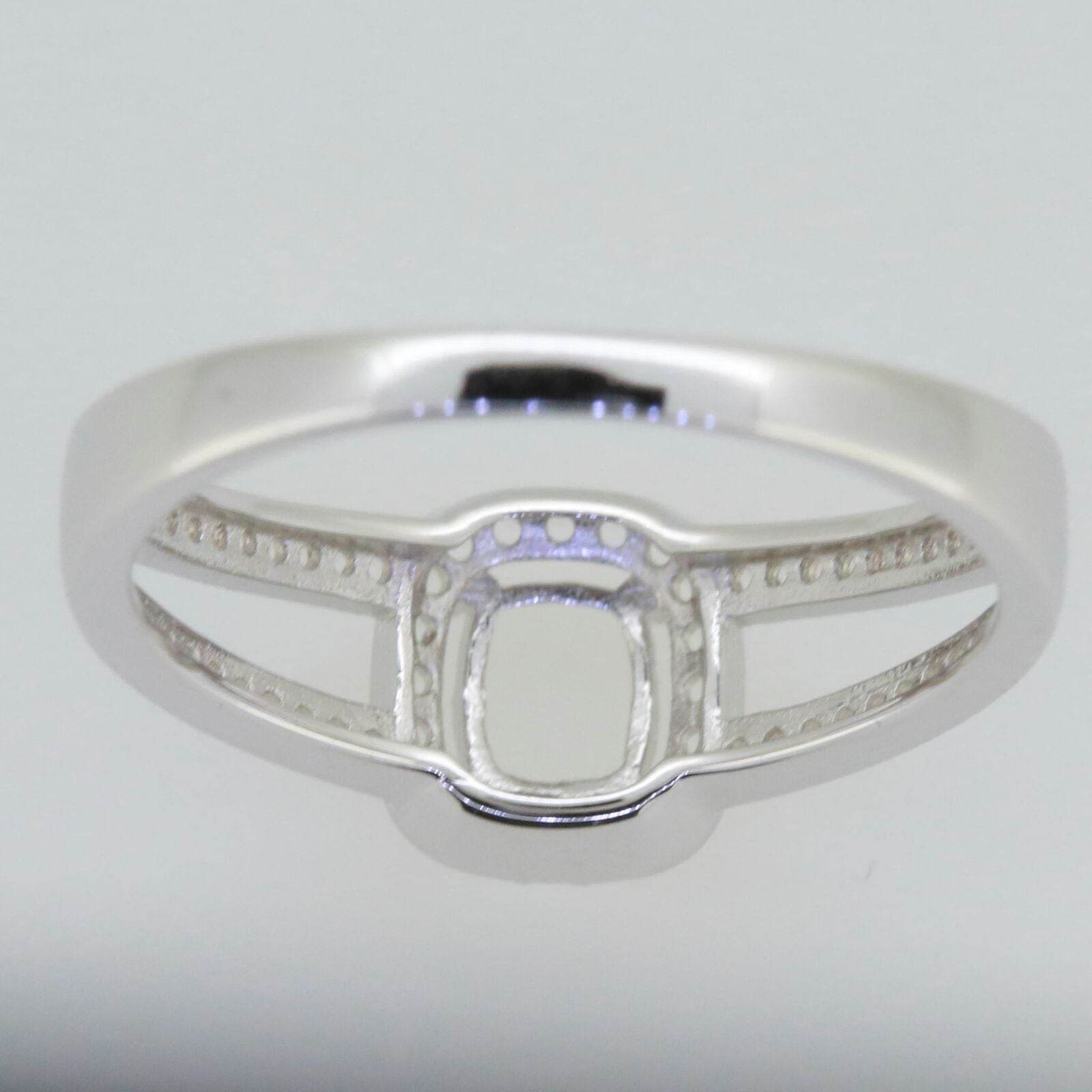 Sterling Silver Semi Mount Ring Setting Cushion CU 6X5mm White Topaz - Syzjewelry