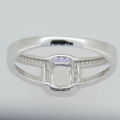 Sterling Silver Semi Mount Ring Setting Cushion CU 6X5mm White Topaz - Syzjewelry