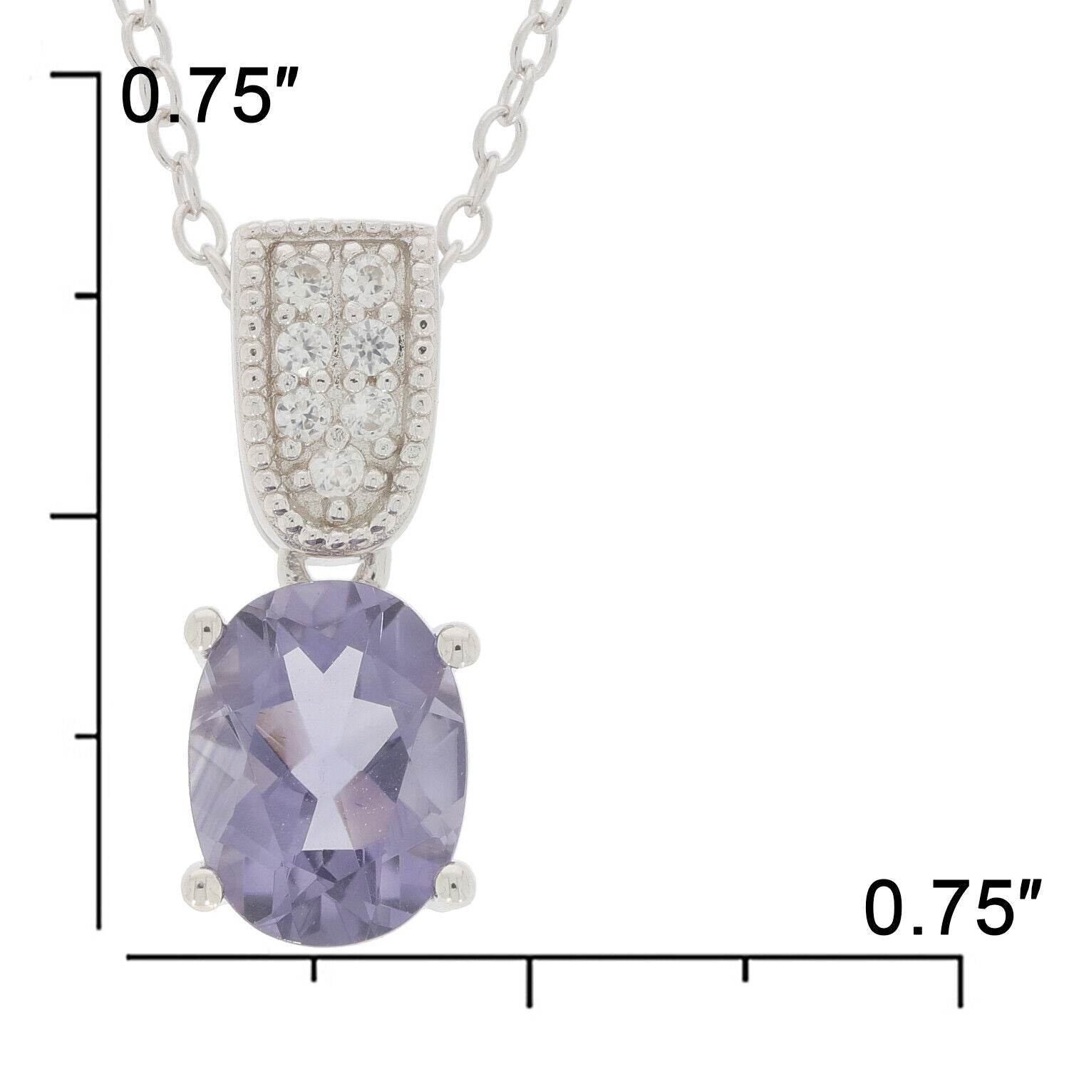 Sterling Silver Semi Mount Pendant Setting Oval OV 8X6mm White Topaz D-PJC24 - Syzjewelry