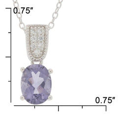 Sterling Silver Semi Mount Pendant Setting Oval OV 8X6mm White Topaz D-PJC24 - Syzjewelry