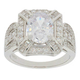 Sterling Silver Semi Mount Ring Setting OV 10x8mm White Topaz PJC15063R - Syzjewelry