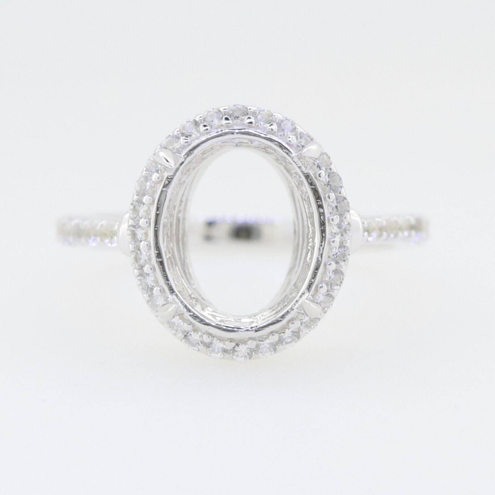 Sterling Silver Semi Mount Ring Setting Oval OV 12x10mm Solitaire - Syzjewelry